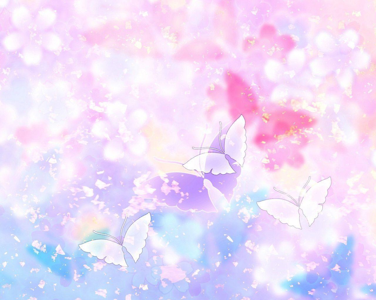 Wallpaper For > Light Pink Butterfly Background