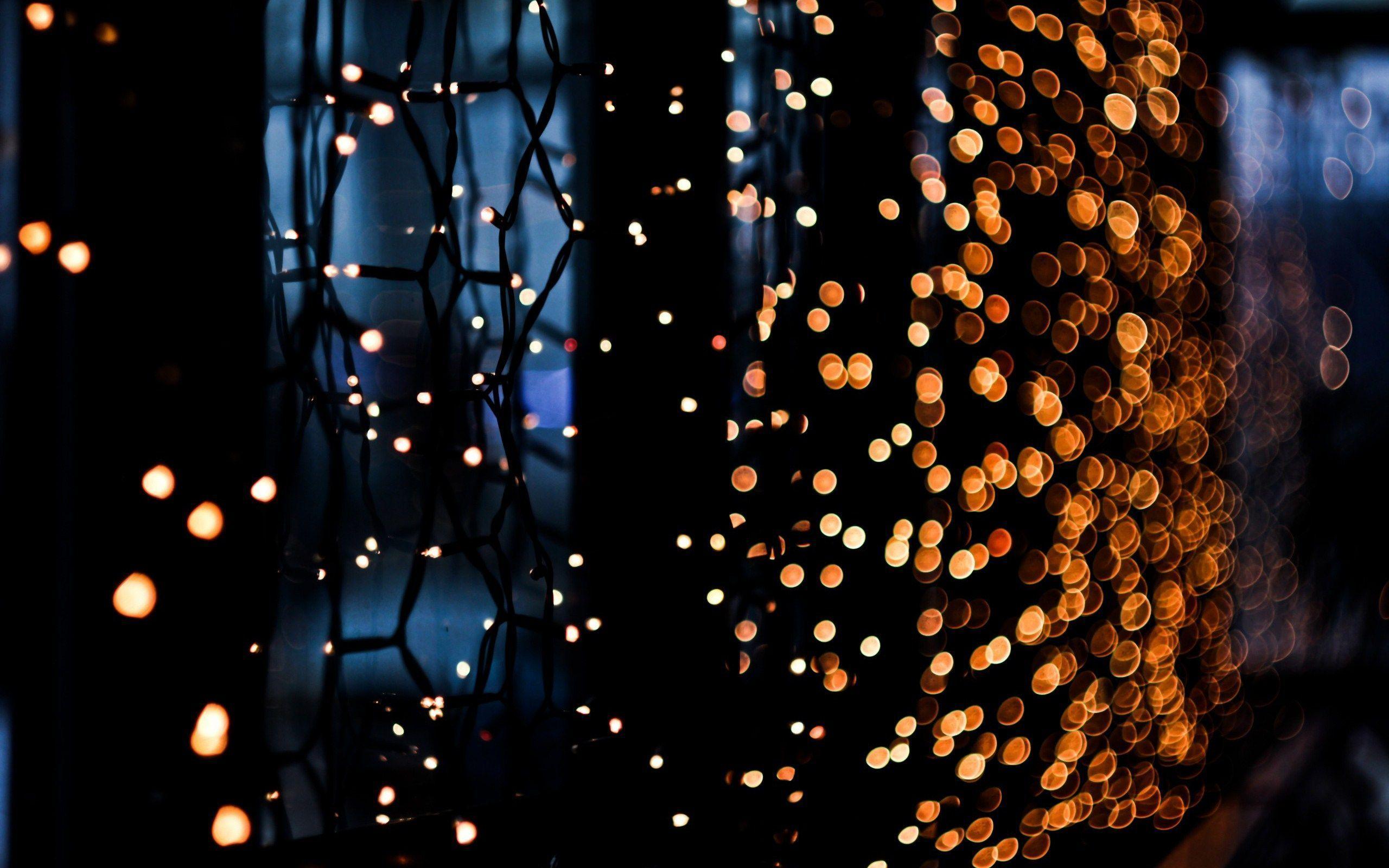 Christmas Lights Winter Close Up Blur HD Wallpaper