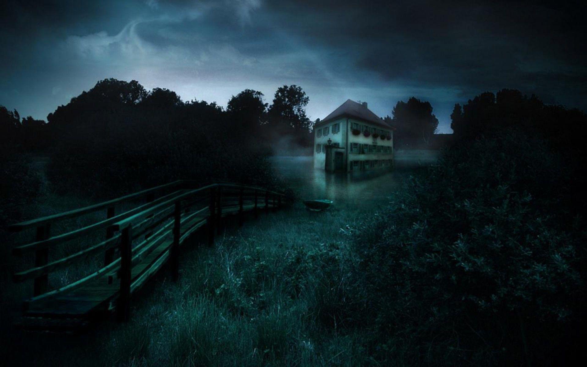 image For > Scary House Background