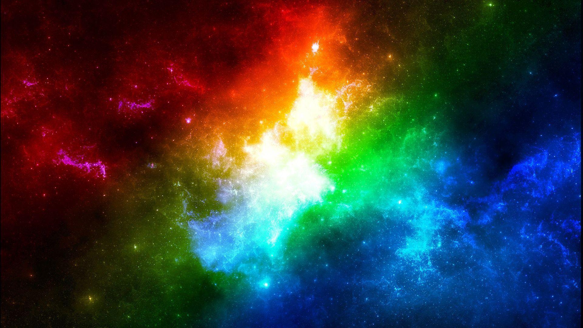 Wallpaper Space in Rainbow Colors 1920x1080PX Wallpaper Rainbow