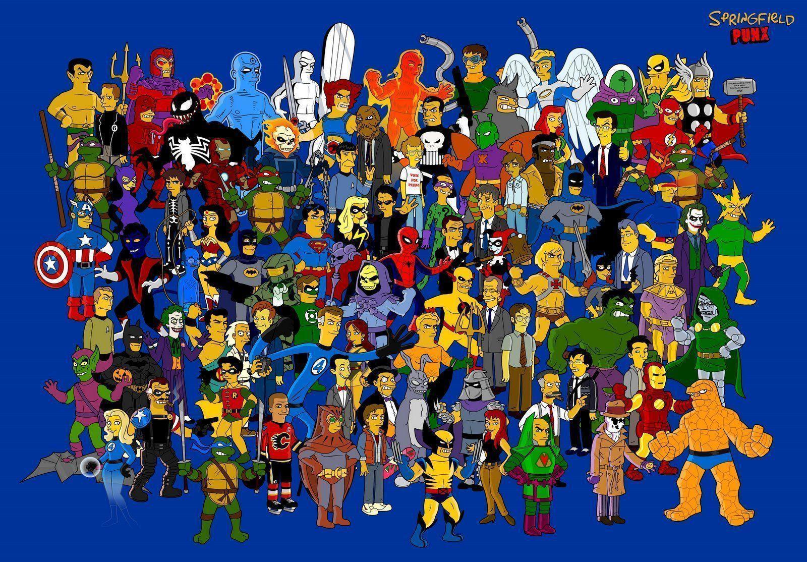 Every Simpsons Character Wallpaper HD wallpaper