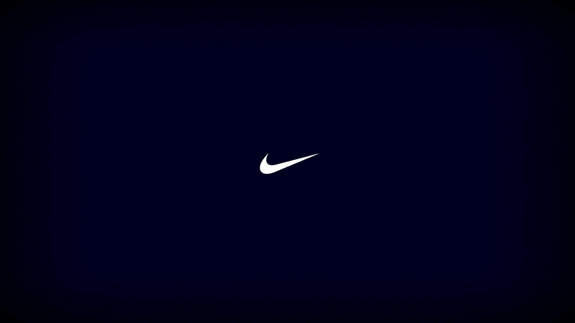 Blue Nike Logo Black Background