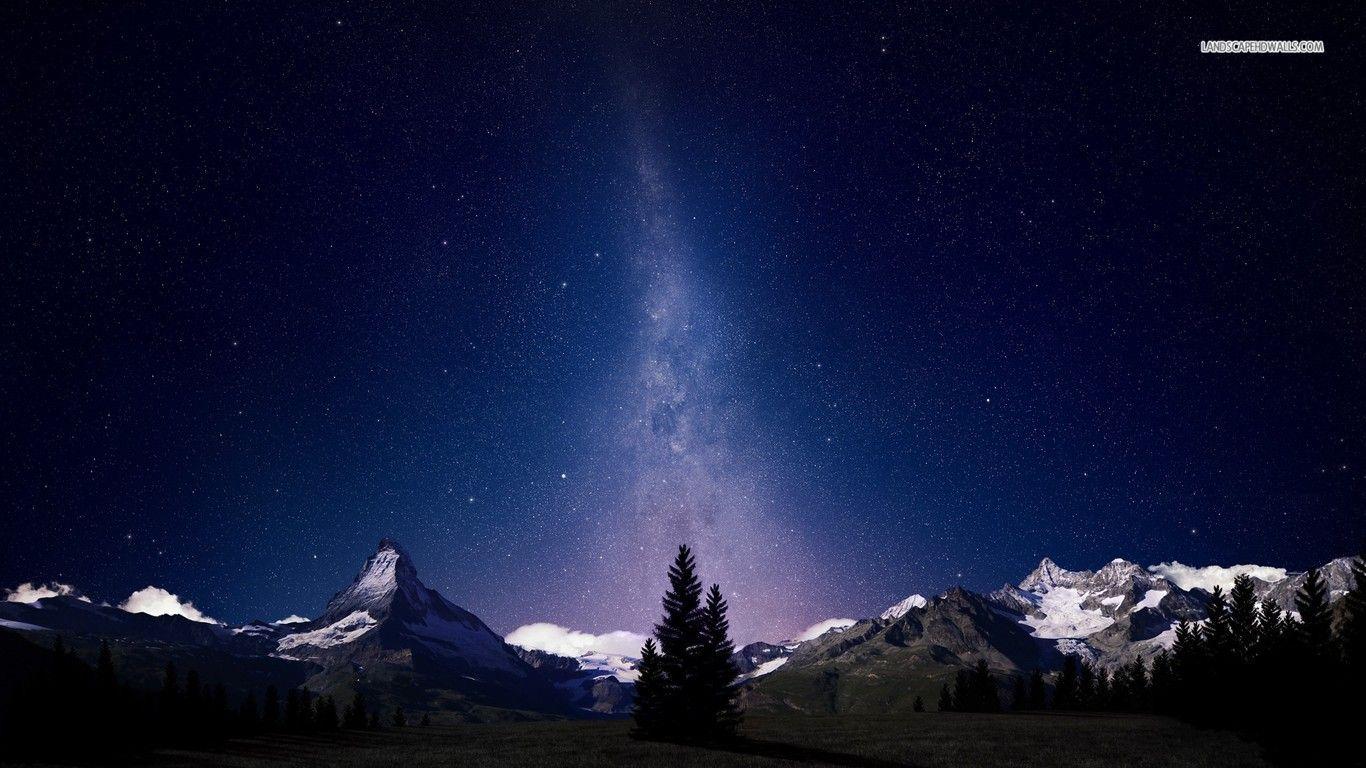 Starry Mountain Sky wallpaper #