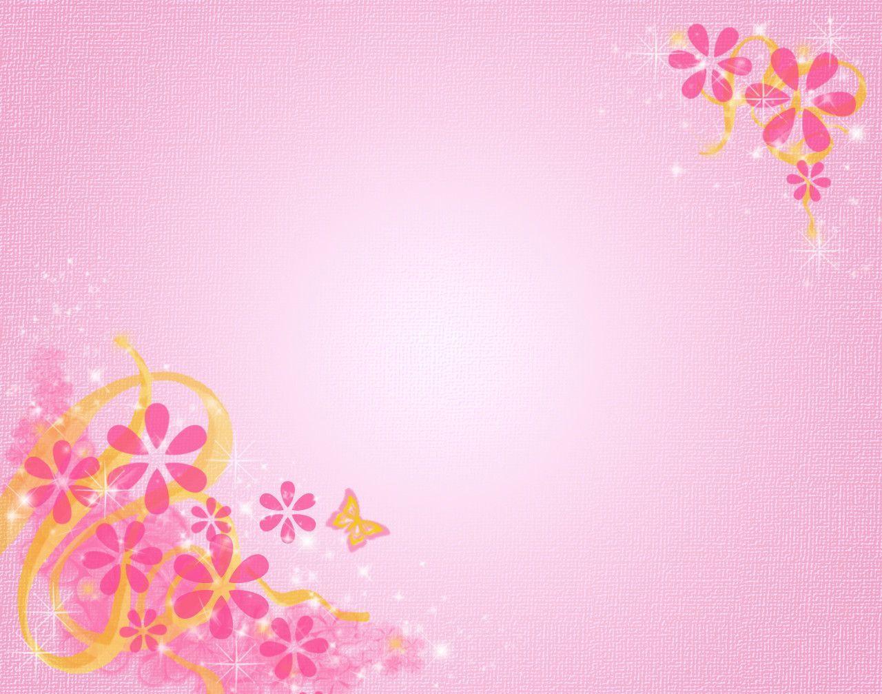 Pink floral frame Background for Powerpoint Presentations, Pink