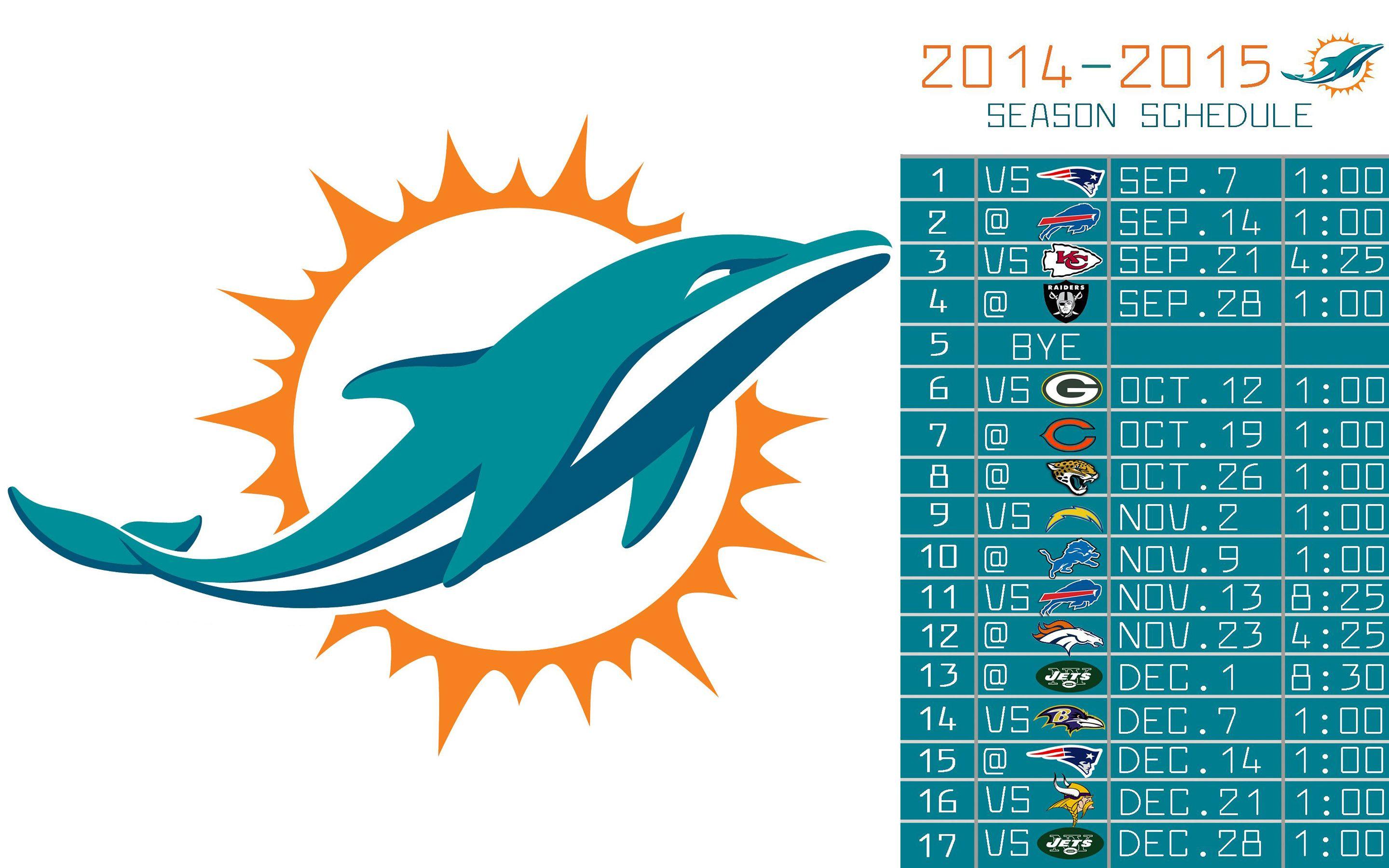 Miami Dolphins 2014 NFL Schedule Wallpaper Wide or HD. Sports