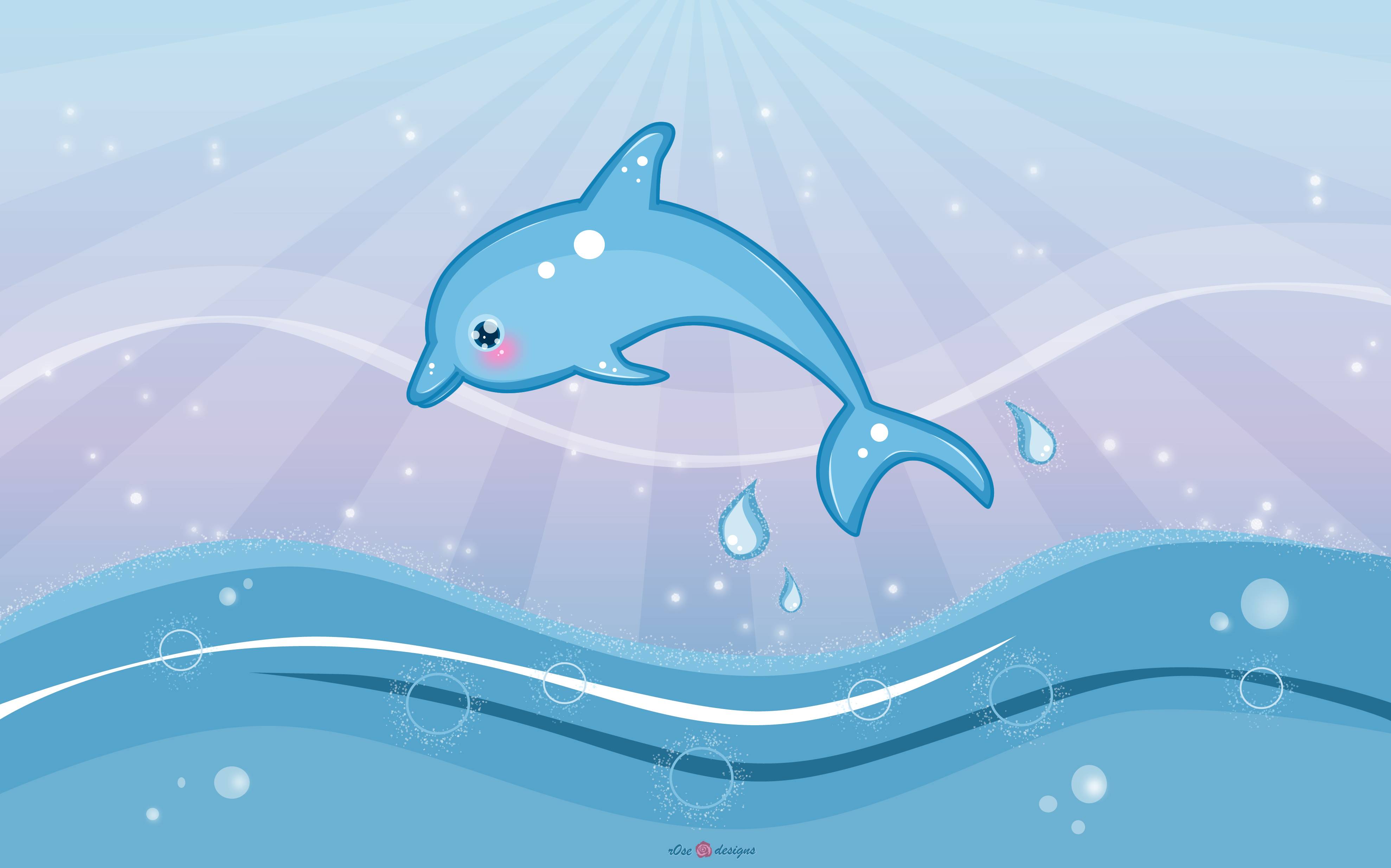image For > Cute Animated Dolphin