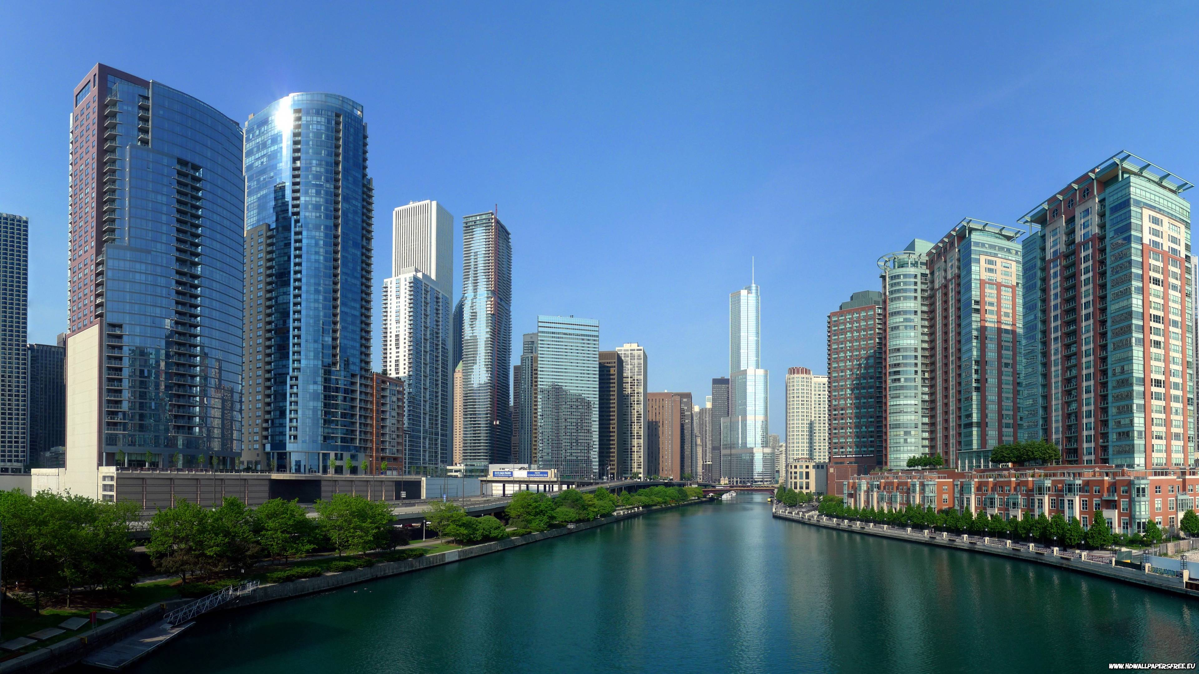 Chicago River Background Wallpaper HD