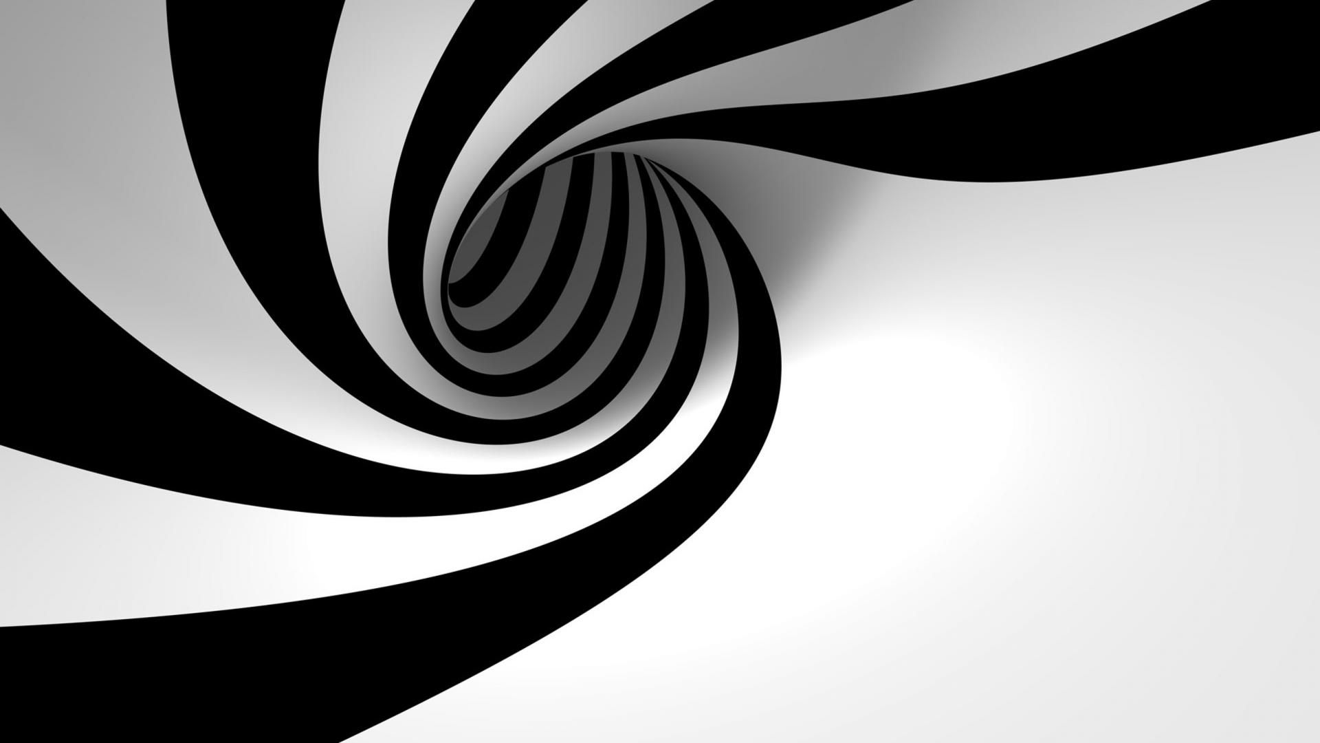 White, Black, Background, Spiral, Background