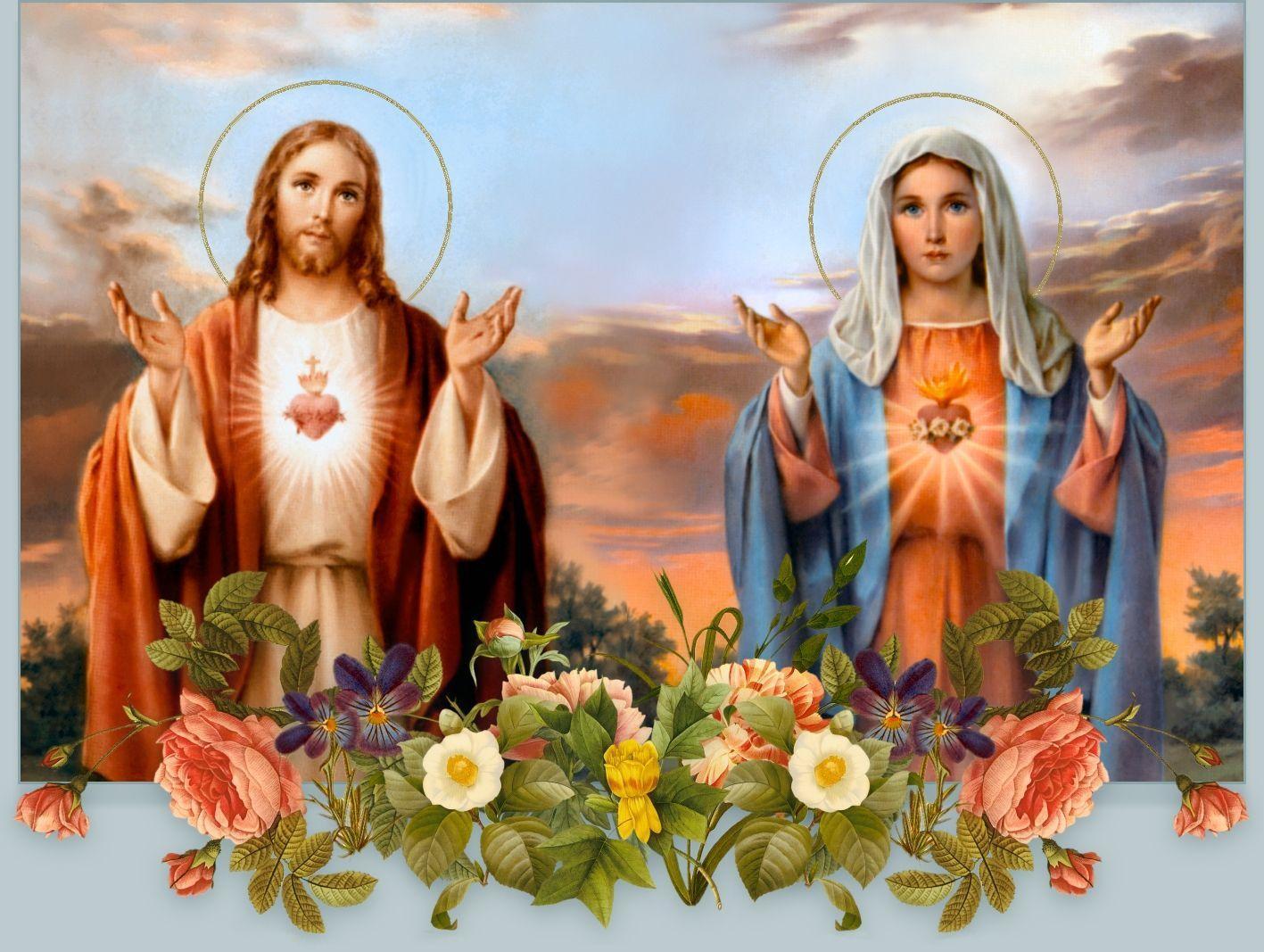 image For > Jesus Christ Picture With Mother Mary