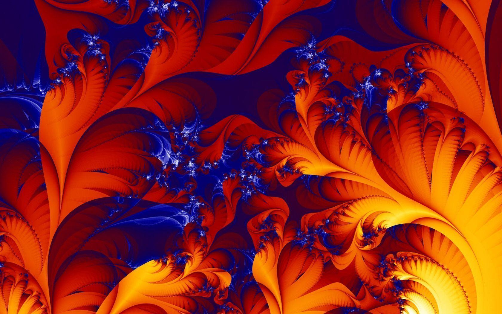 3D & Abstract, Entrancing Fire Effect Flower Notebook Wallpaper