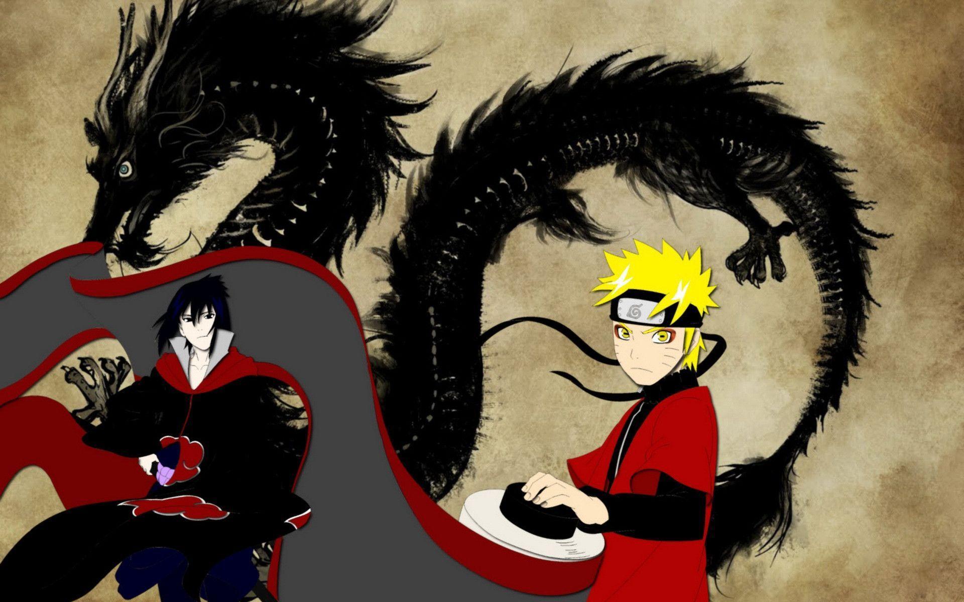 Naruto Sage Mode And Sasuke Akatsuki Wallpaper. Frenzia