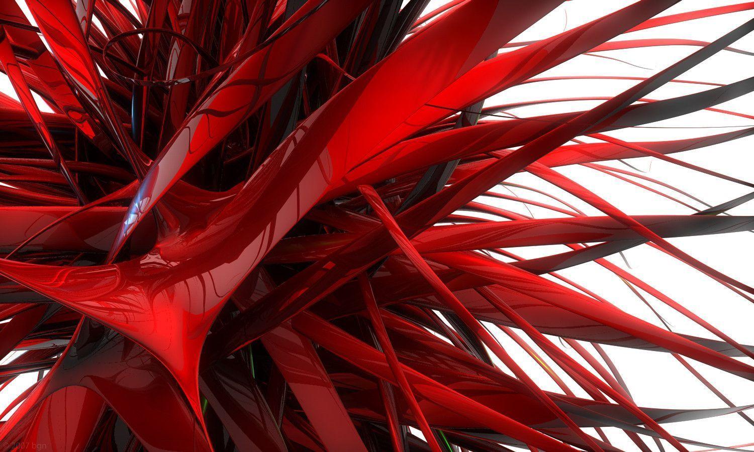 Red Abstract 3D Wallpaper