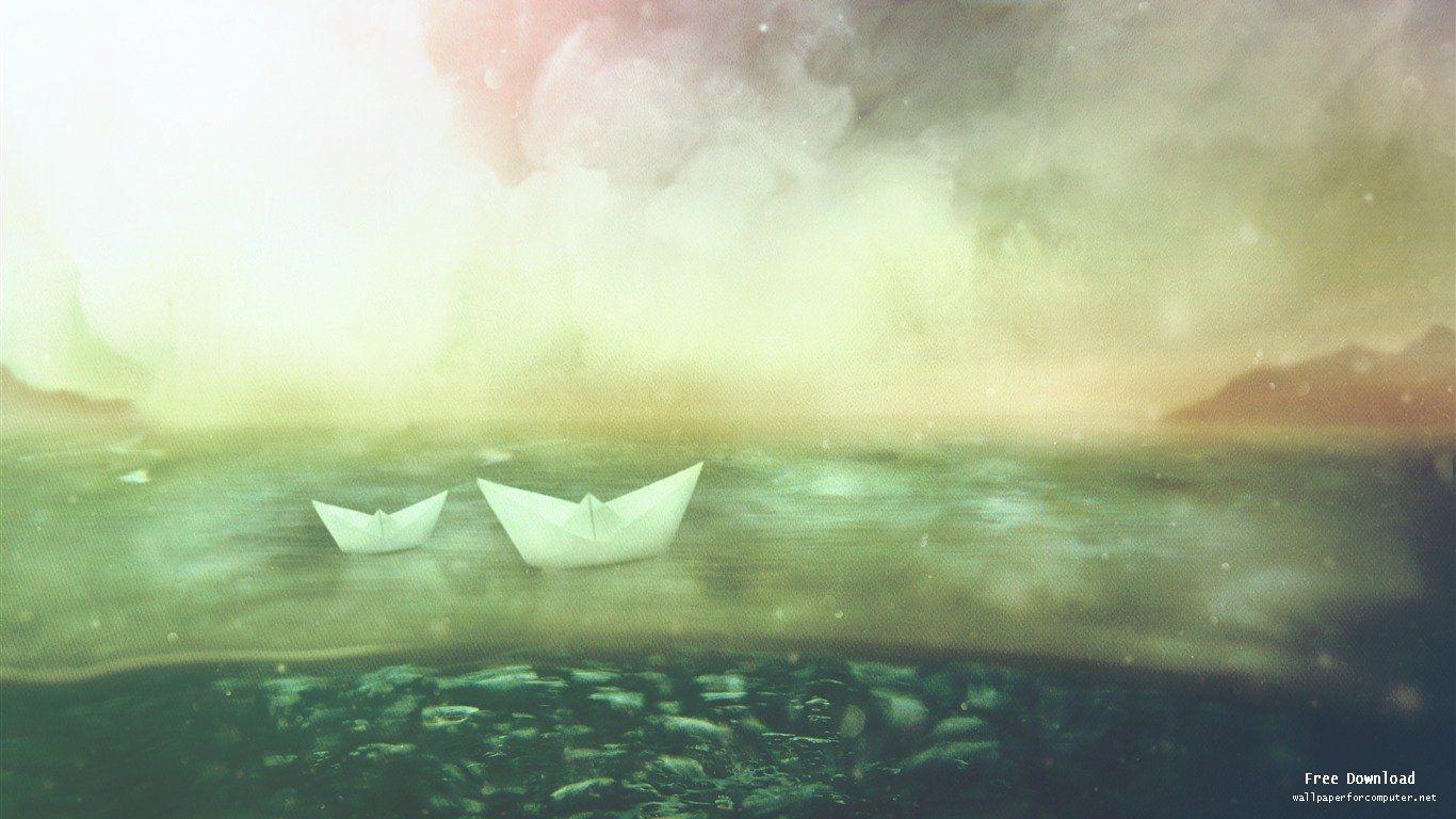 paper boats- Vintage Series Desktop Wallpaper View