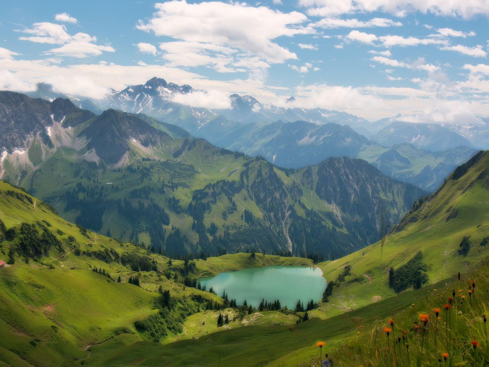 Lake in the Alps Wallpaper Landscape Nature