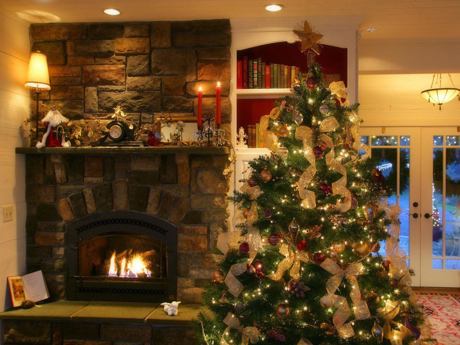 Xmas Stuff For > Christmas Fireplace Wallpaper