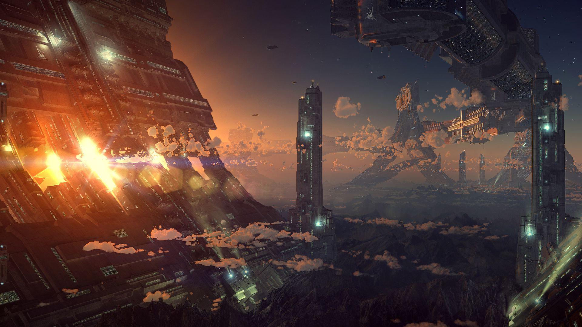 Sci Fi City HD Wallpaper 1920x1080