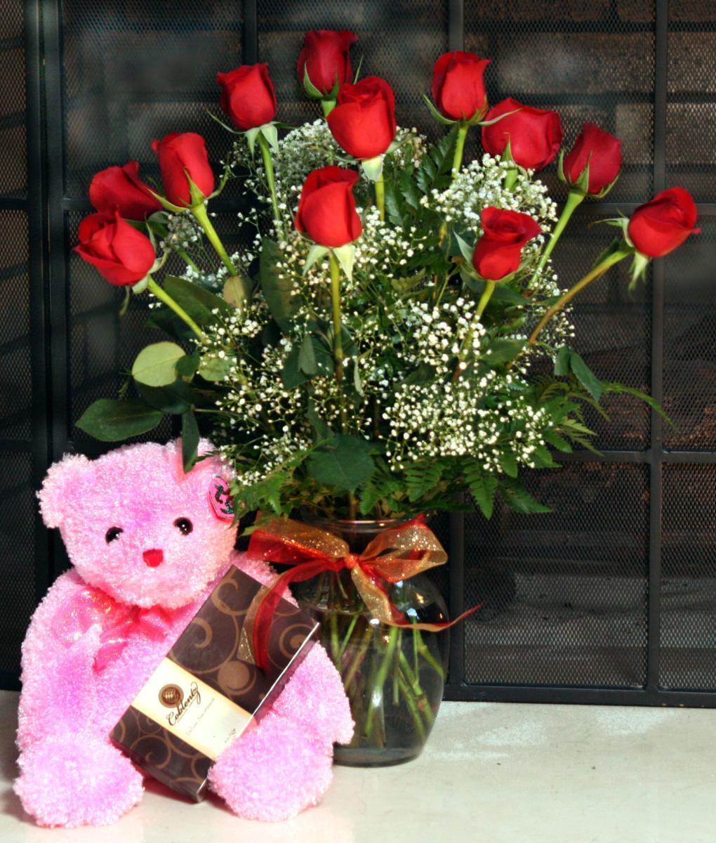San Valentins day gift red roses free desktop background