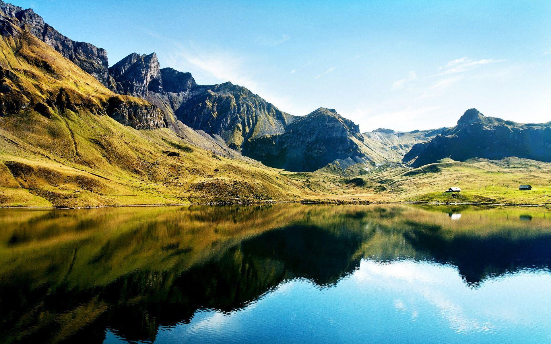 Swiss Alps Lake. Free HD Wallpaper. Widescreen HD Wallpaper