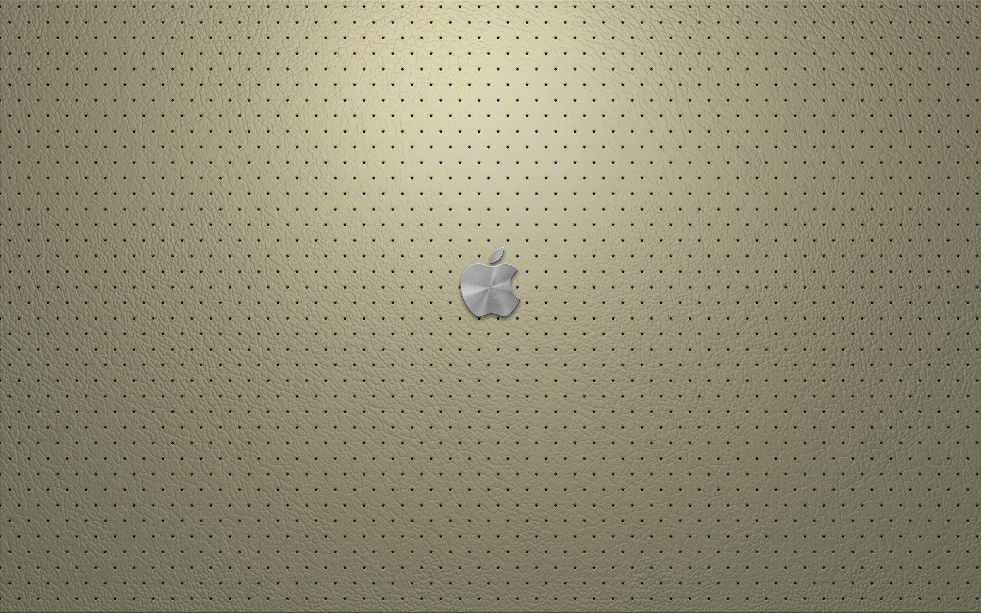 apple logo on leather HD wallpaper