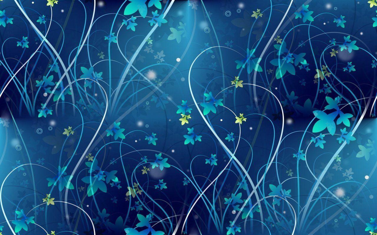 Blue Floral Wallpaper and Picture Items