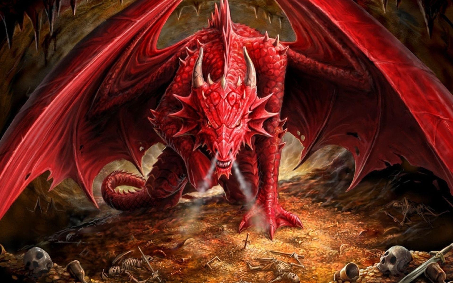 Wallpaper For > Chinese Red Dragon Wallpaper