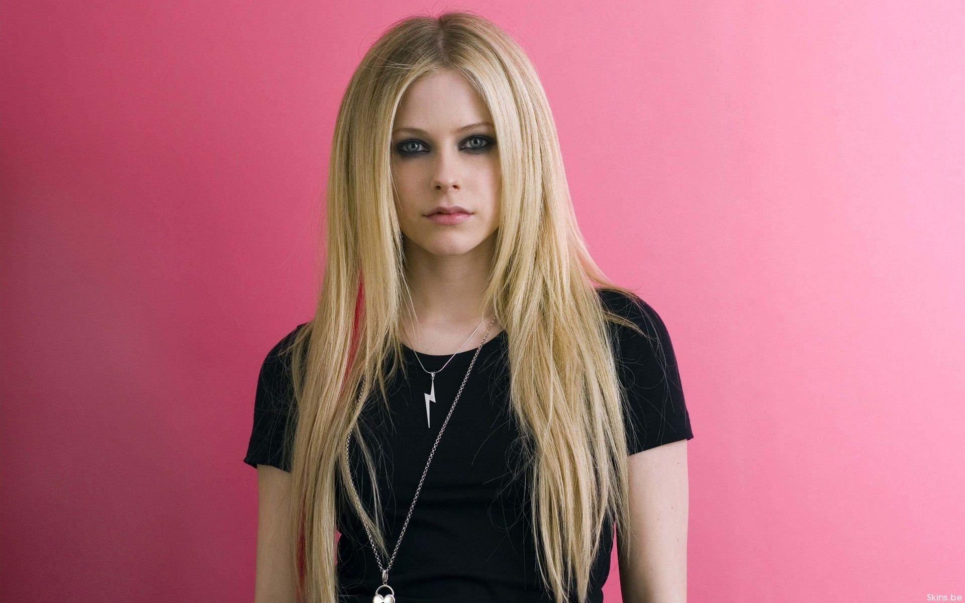 Avril Lavigne Pink Background Wide