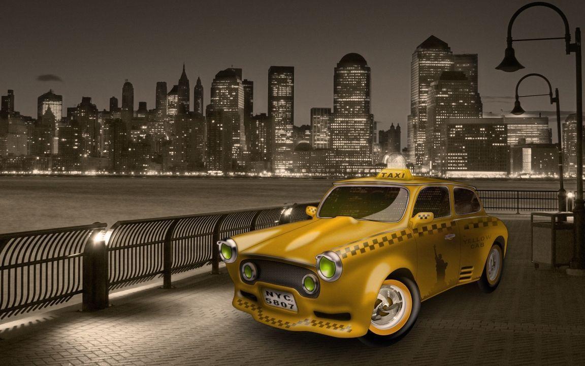 New York City Yellow Cab widescreen wallpaper. Wide