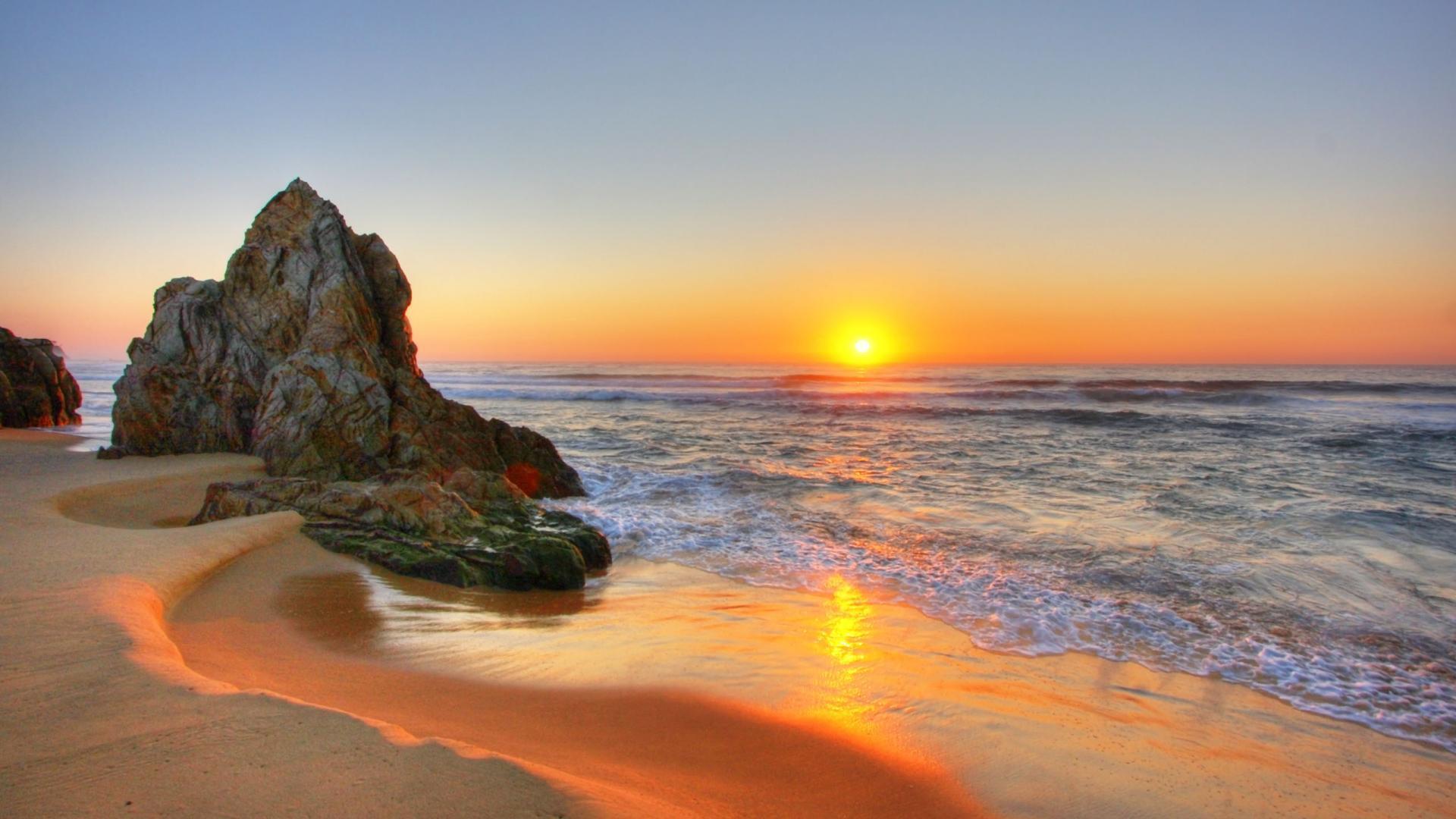 Sunset Beach HD Wallpaper