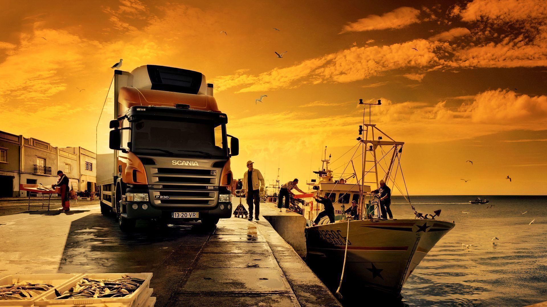 Awesome Orange Scania Truck Wallpaper PC Wallpaper. High