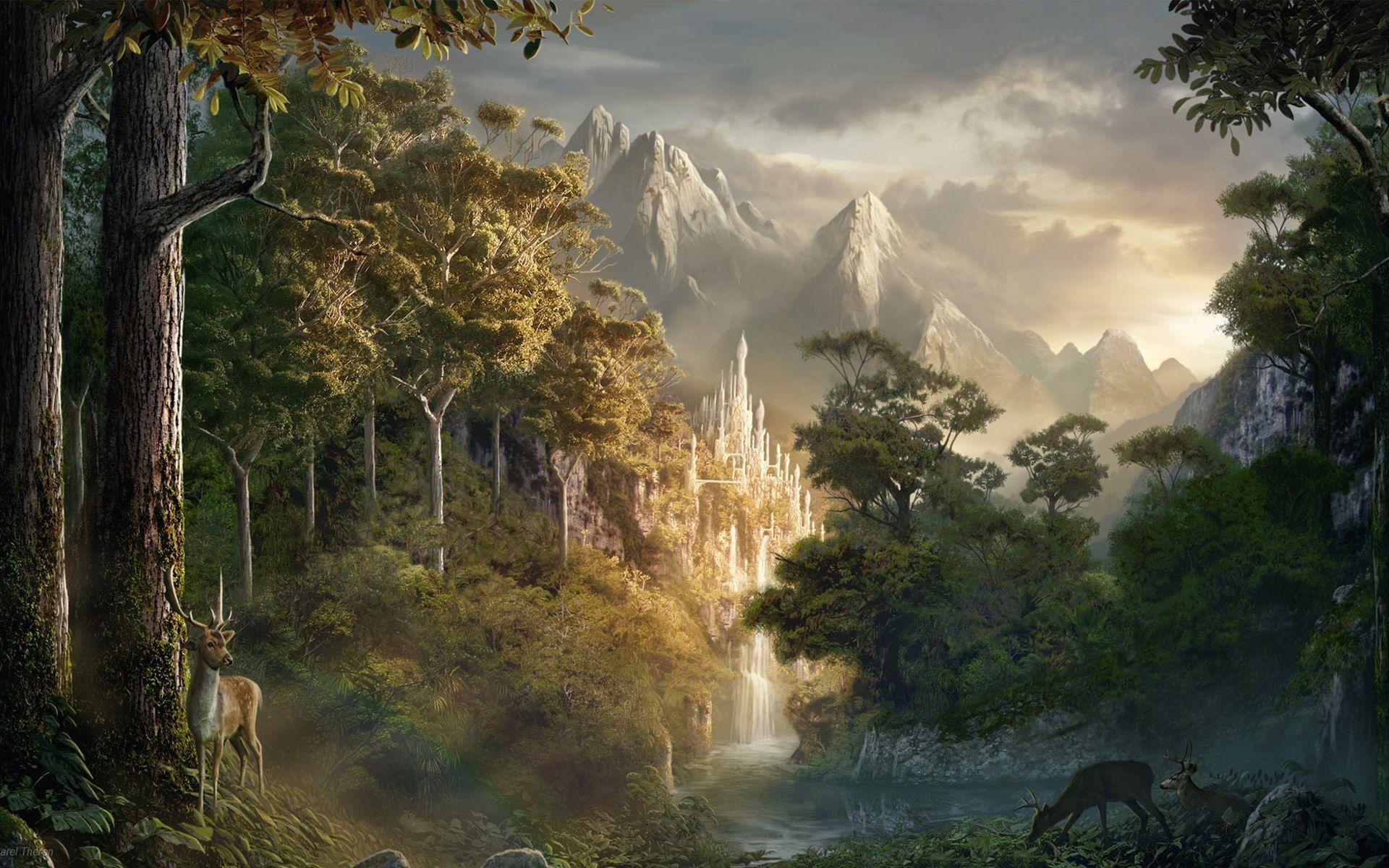 Fantasy Art Forest HD Wallpaper Desktop Wallpaper