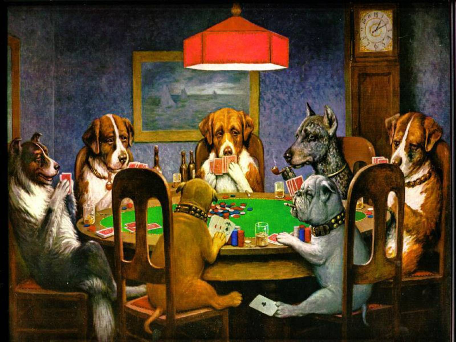 Dogs Playing Poker wallpaper