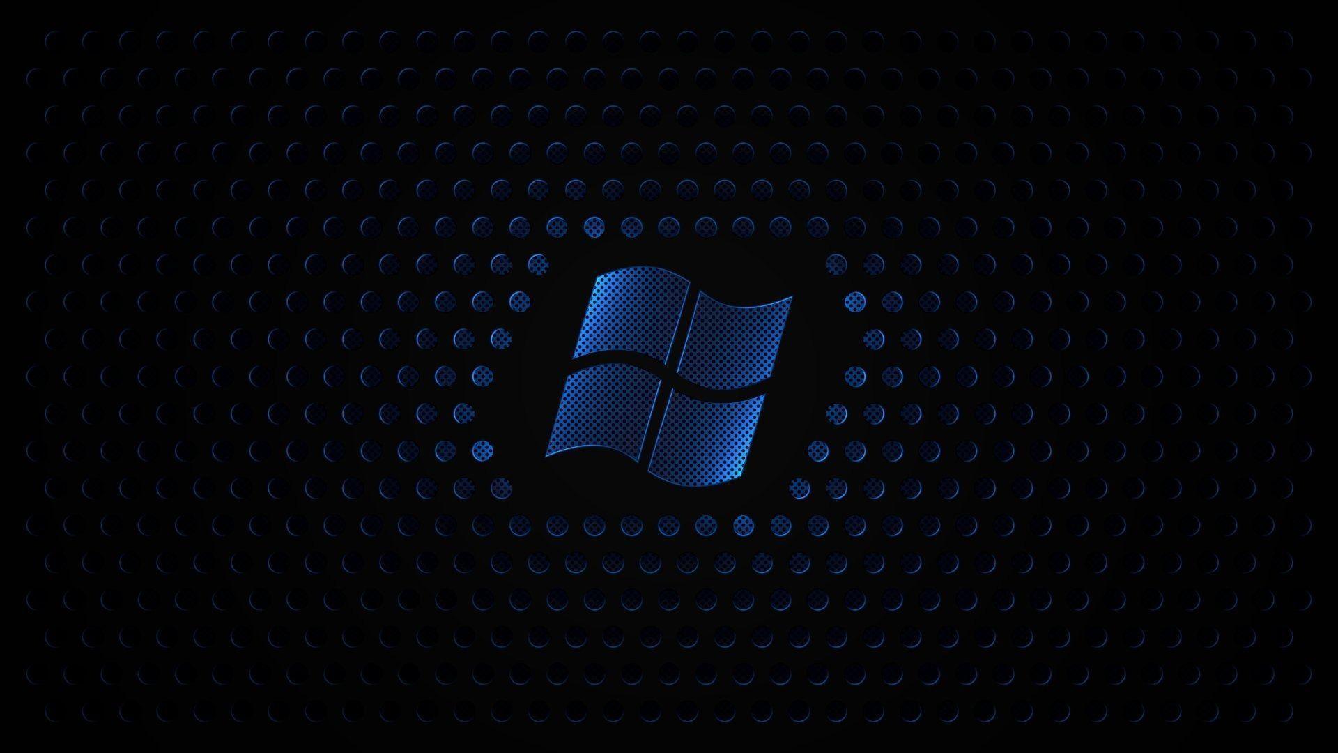 Blue Windows Sign With Black Background HD Wallpaper