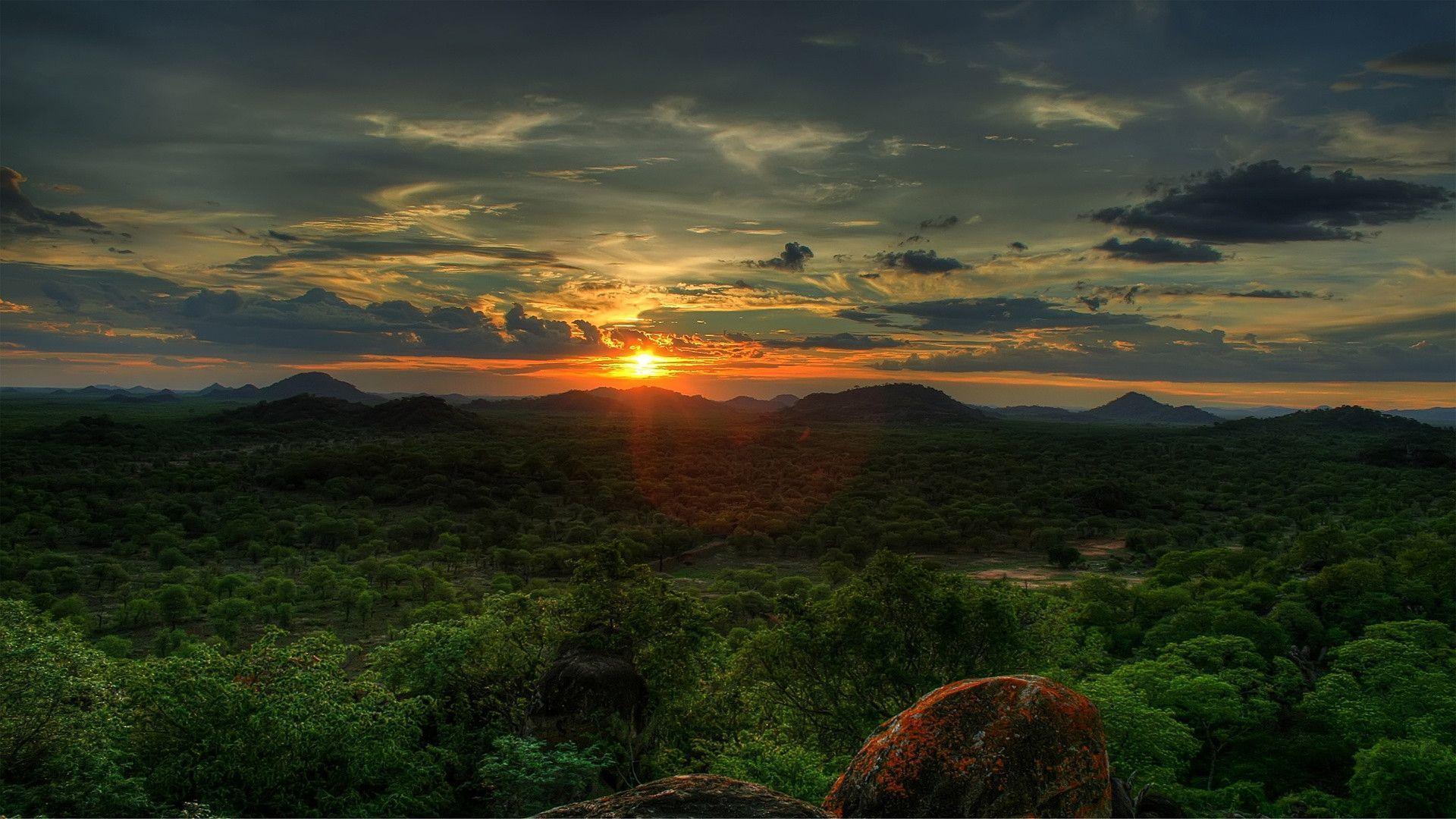HD Sunset In Africa Wallpaper
