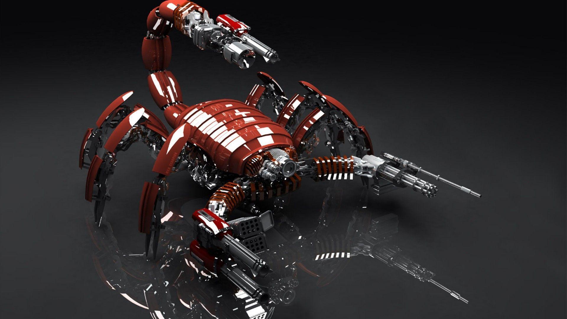 3D Red Scorpion Robot Wallpaper Image Wallpaper. High