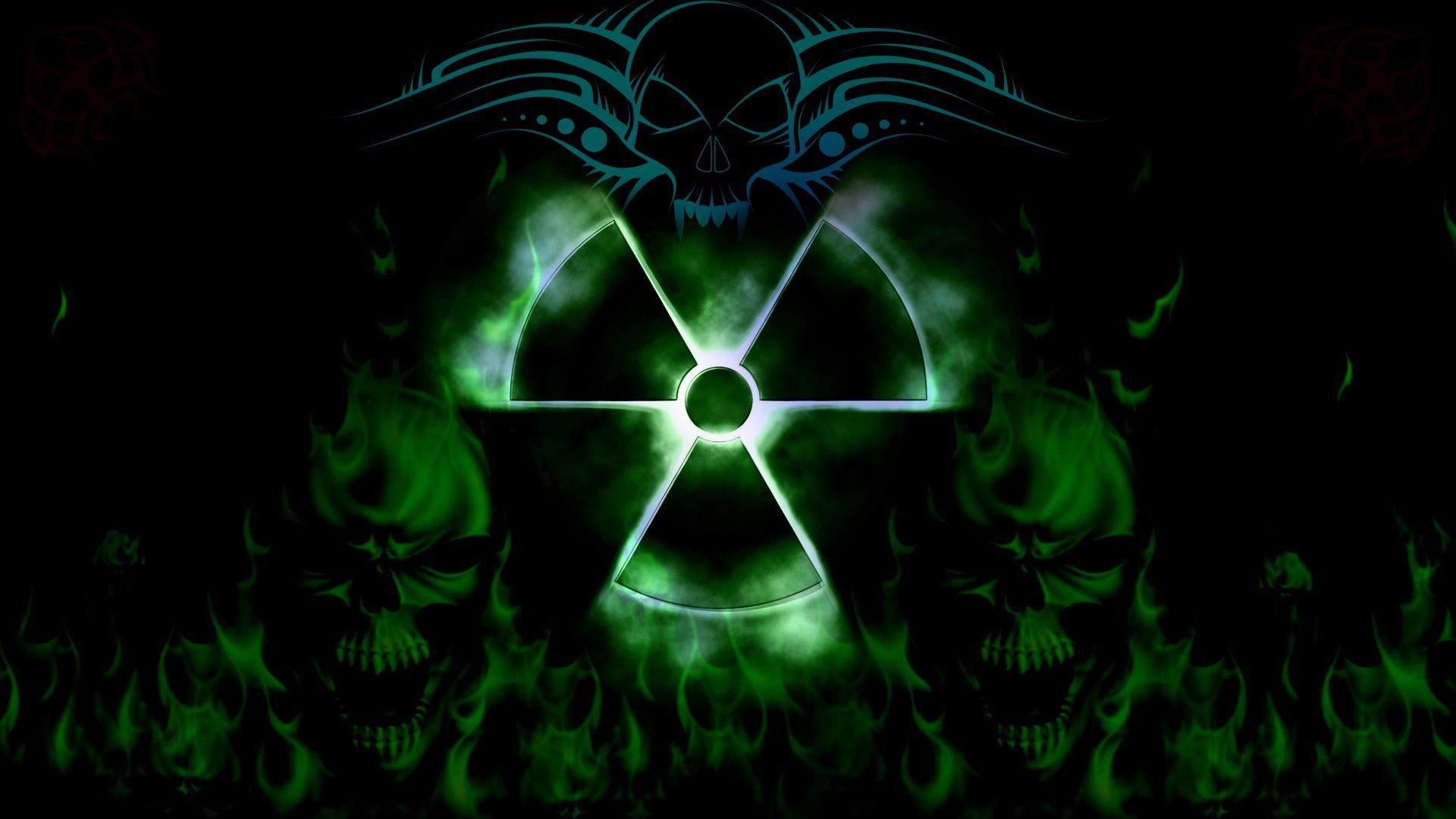 Wallpaper For > Cool Green And Black Skull Background
