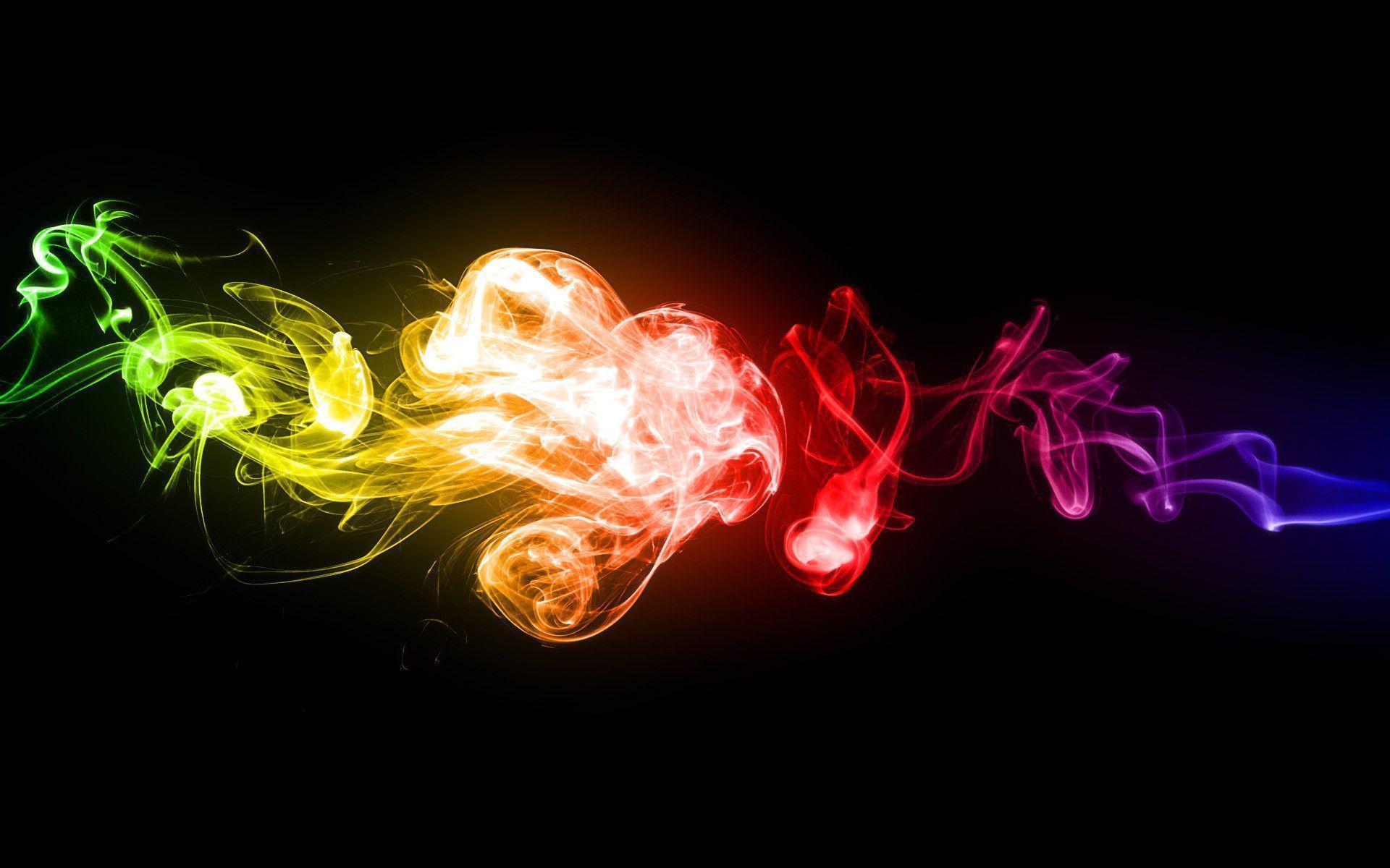 Wallpaper For > Colorful Weed Smoke Background