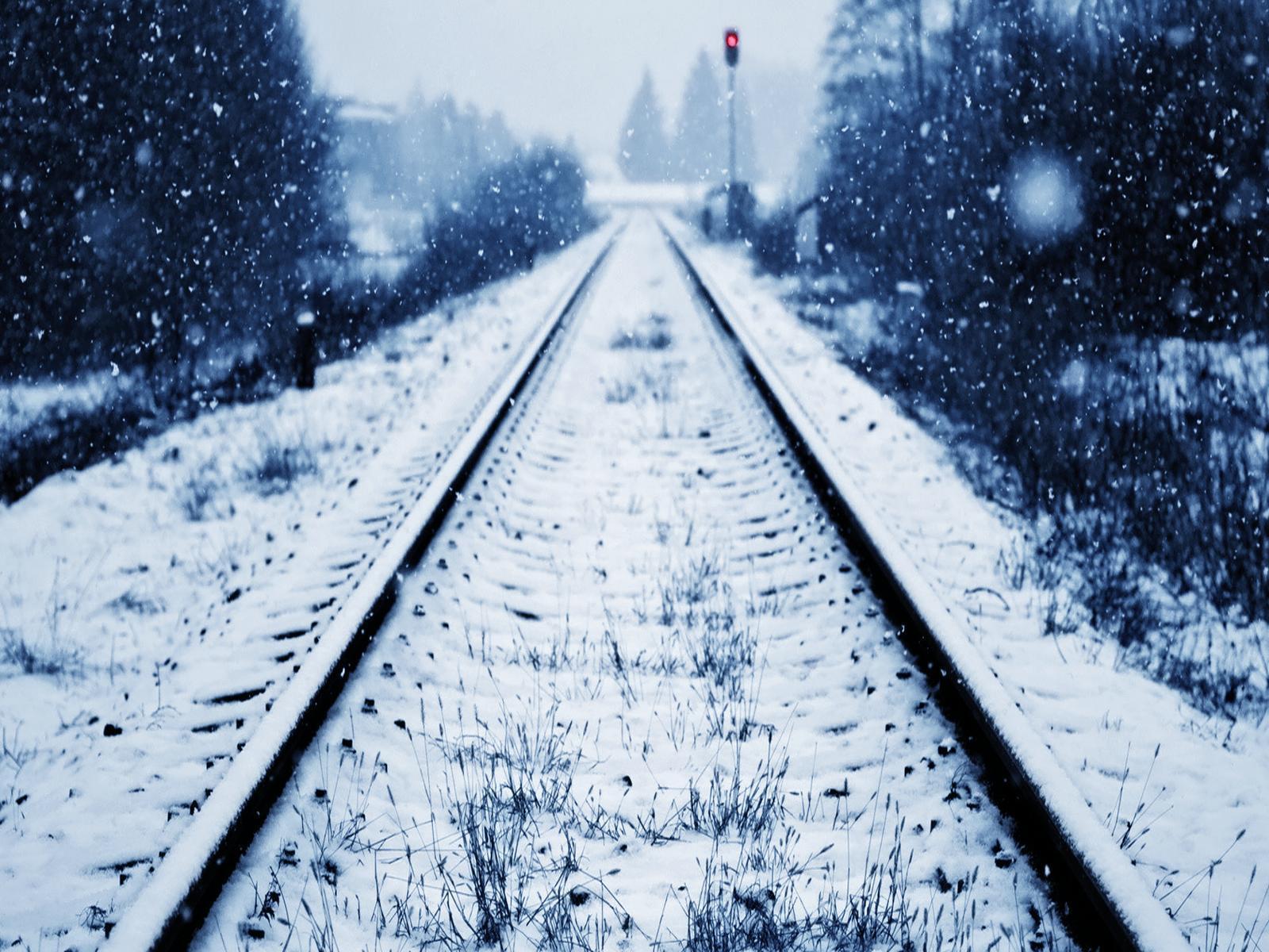 Rail Road On Snow Wallpaper Wide Wallpaper. Wallpaper