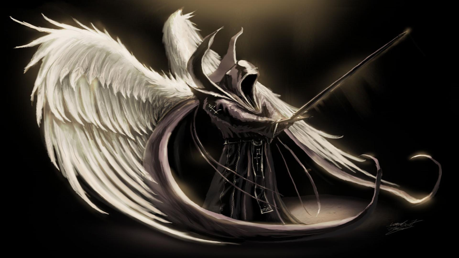 Dark angel wings free desktop background wallpaper image