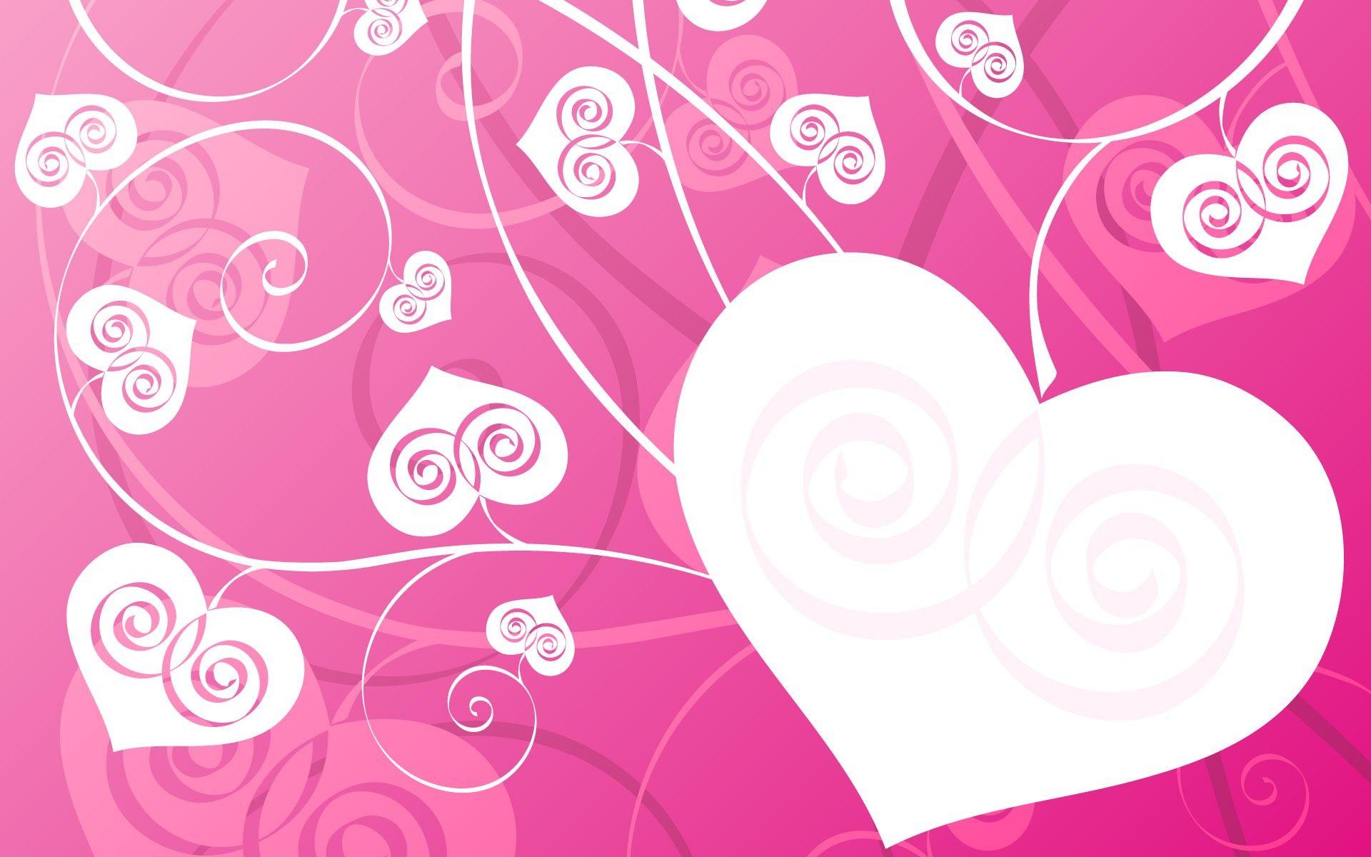 Pink Love hearts PPT Background for Presentation