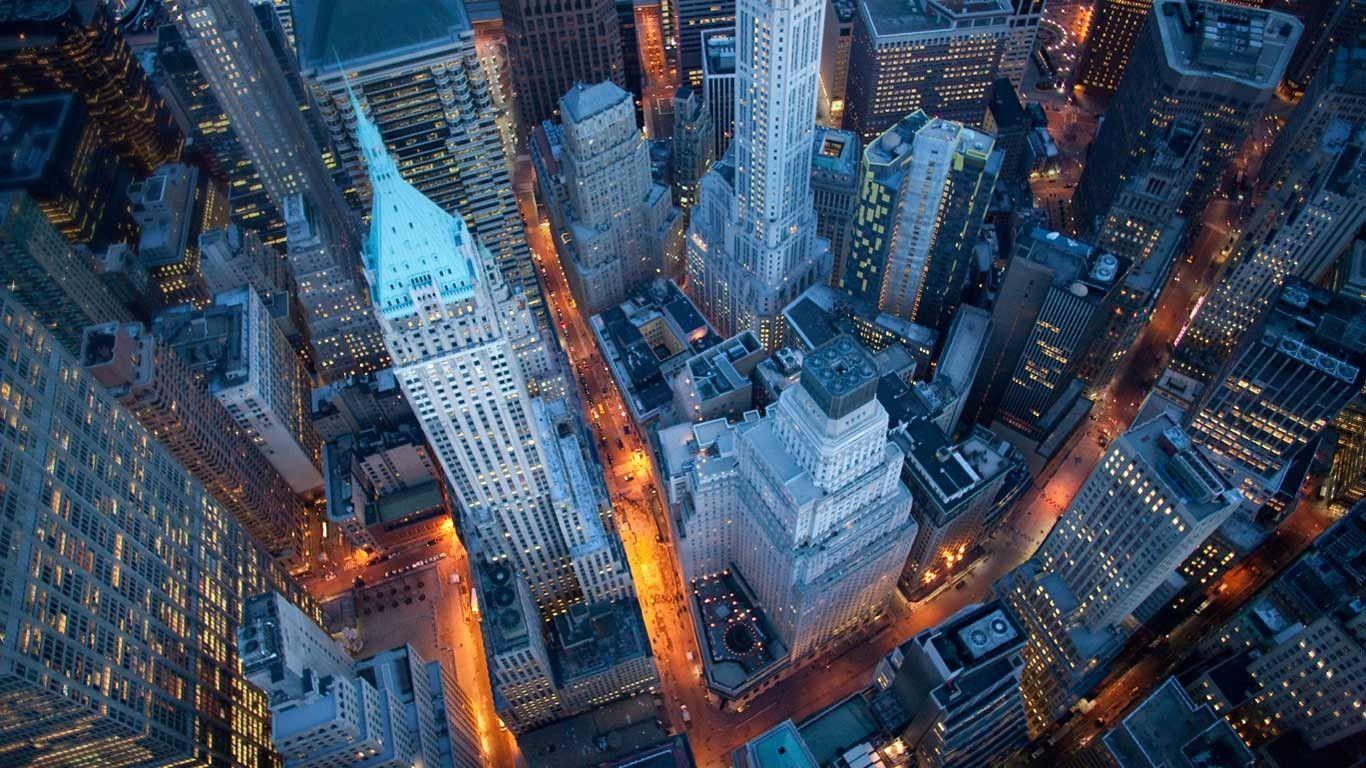 Aerial view of Wall Street, New York City © Cameron Davidson