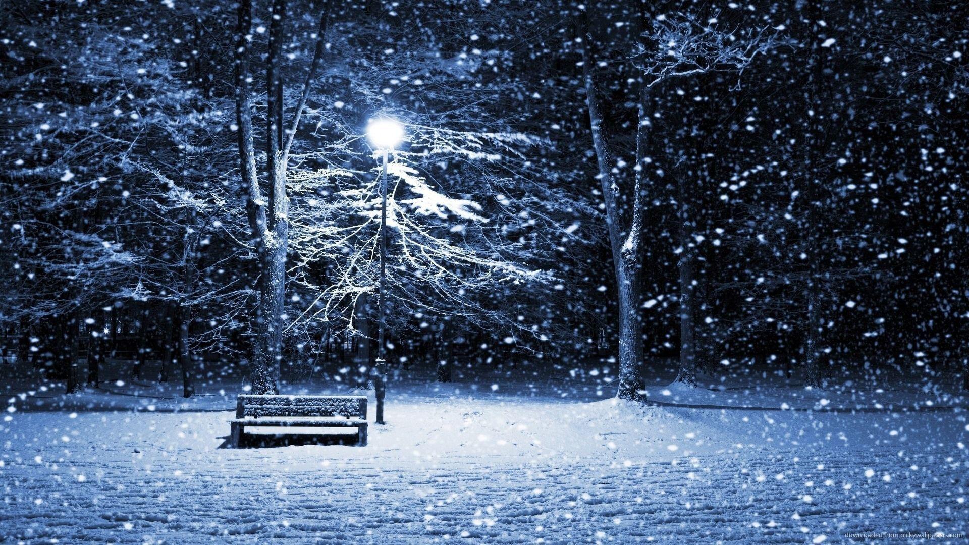 Snowy Night Wallpaper HD Image & Picture