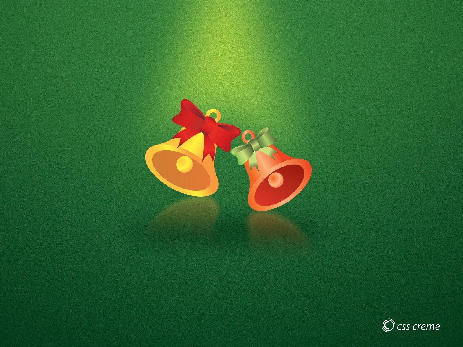 Green Christmas Bells Desktop Wallpaper