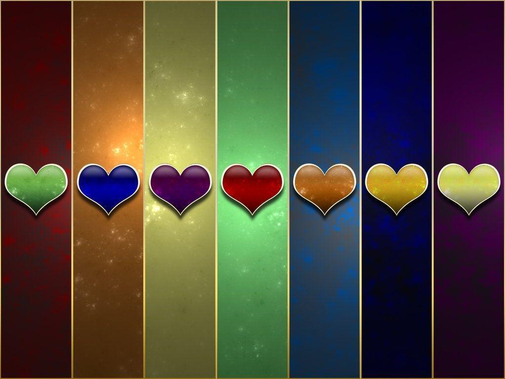 Colorful Hearts HD wallpaper