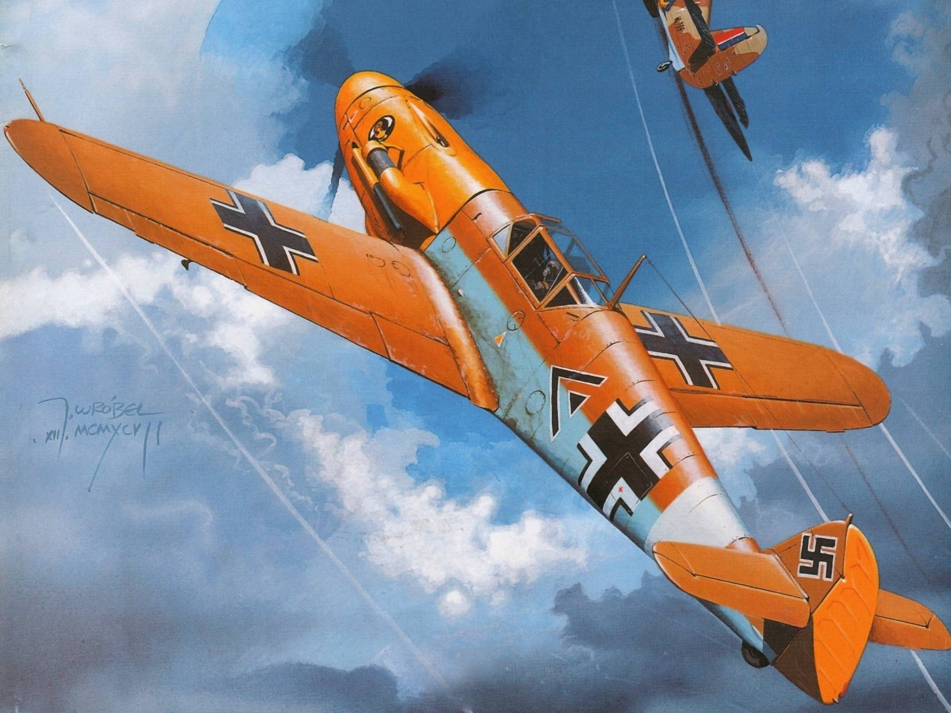 Download wallpaper picture, plane, Messerschmitt, Luftwaffe free