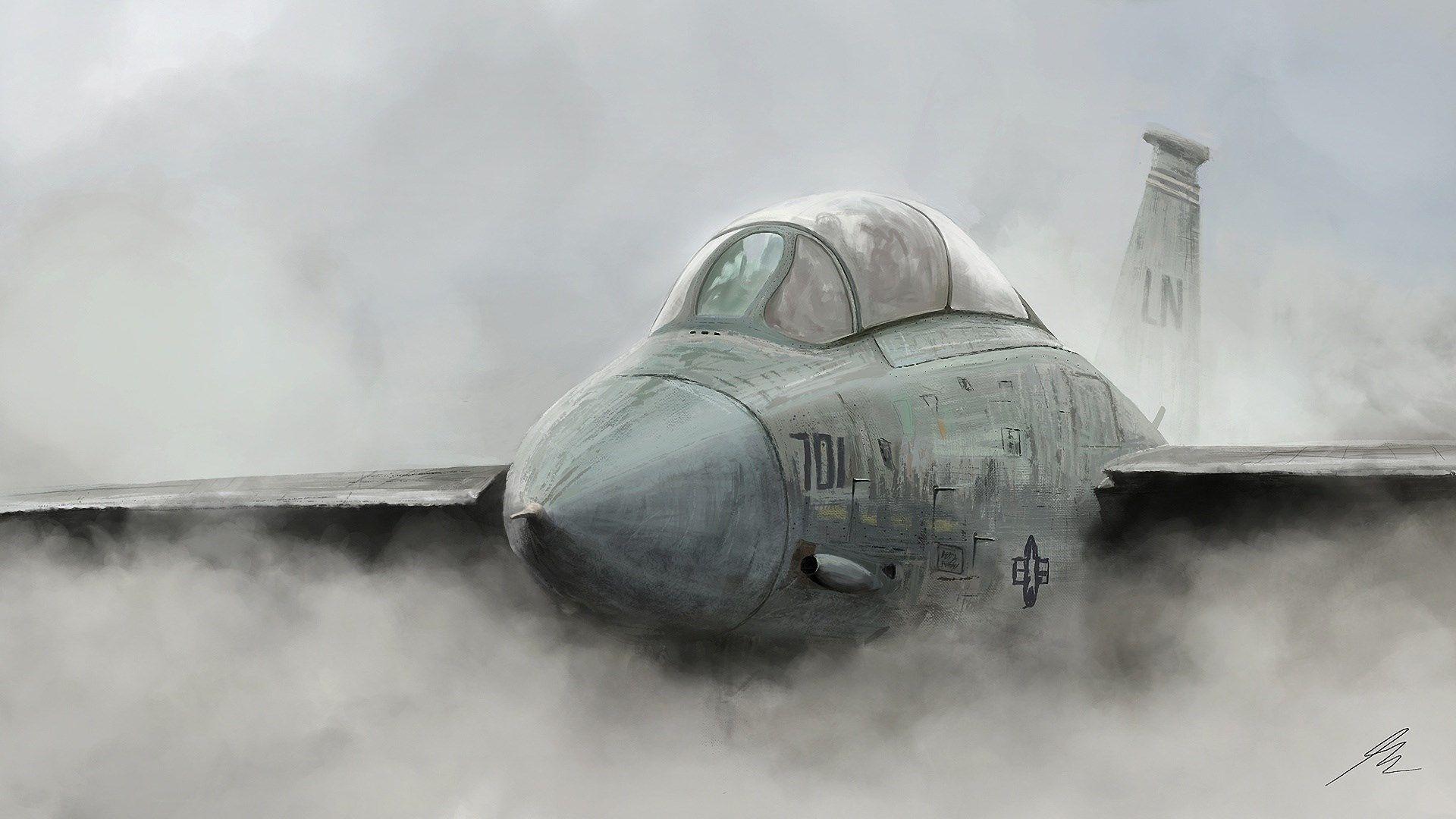 Aircraft Fighter Fog Art HD Wallpaper