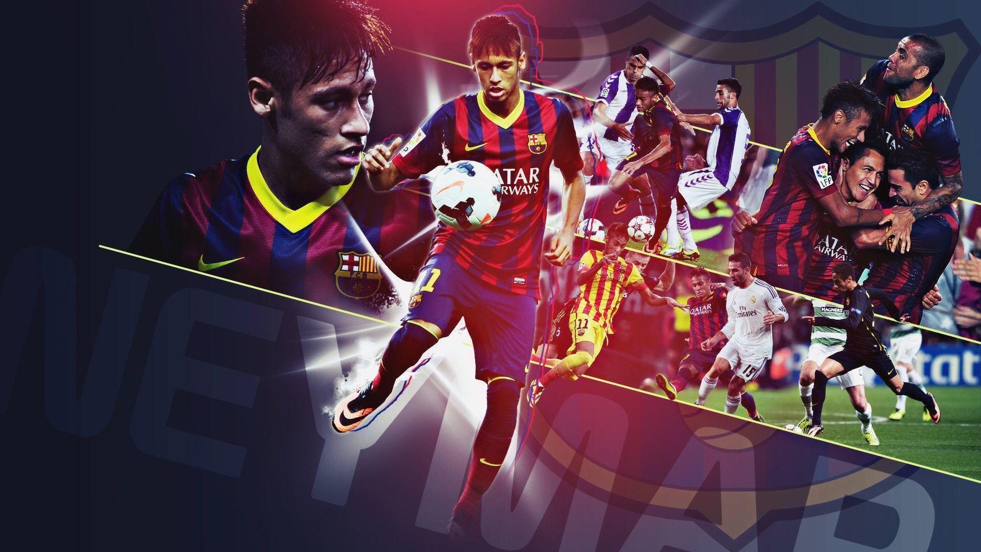 Neymar JR FC Barcelona 2014 Wallpaper Wide or HD. Male