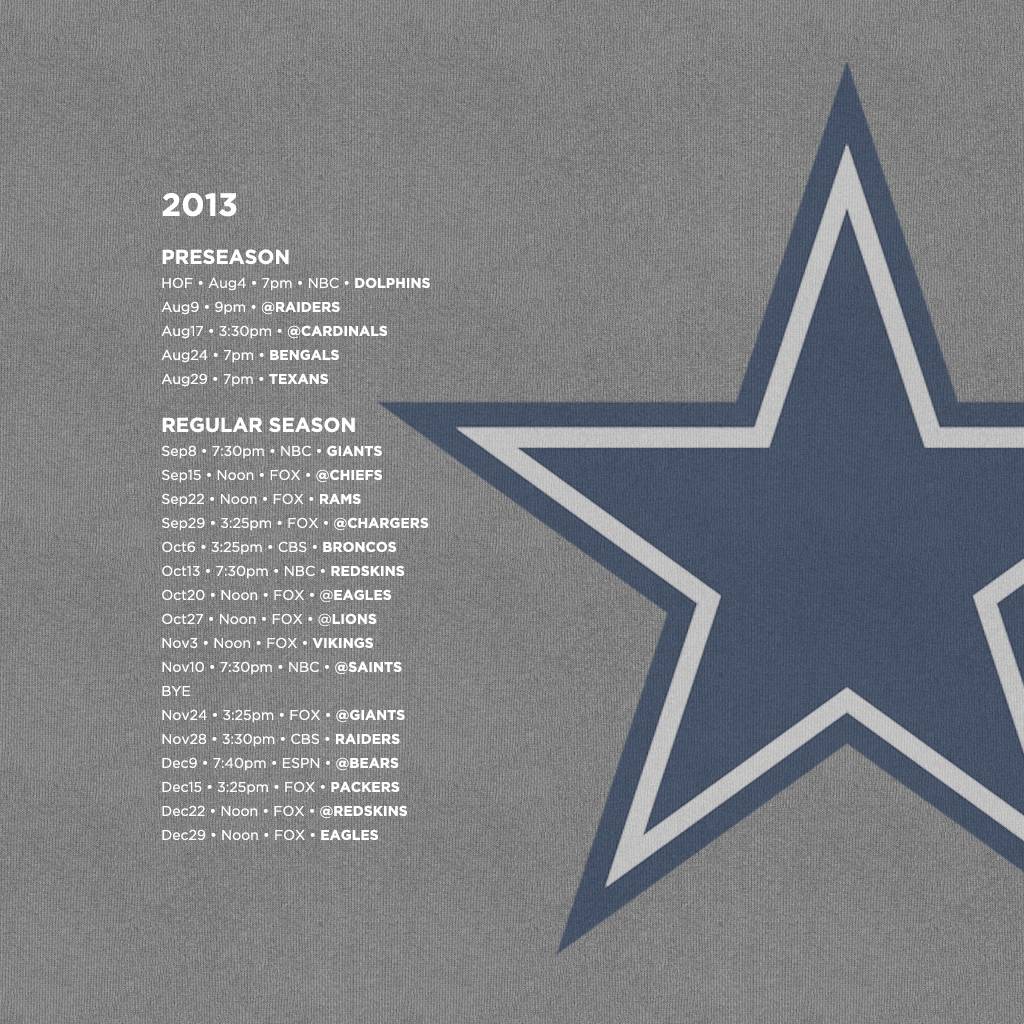 Download our Dallas Cowboys schedule wallpaper for your iPhone