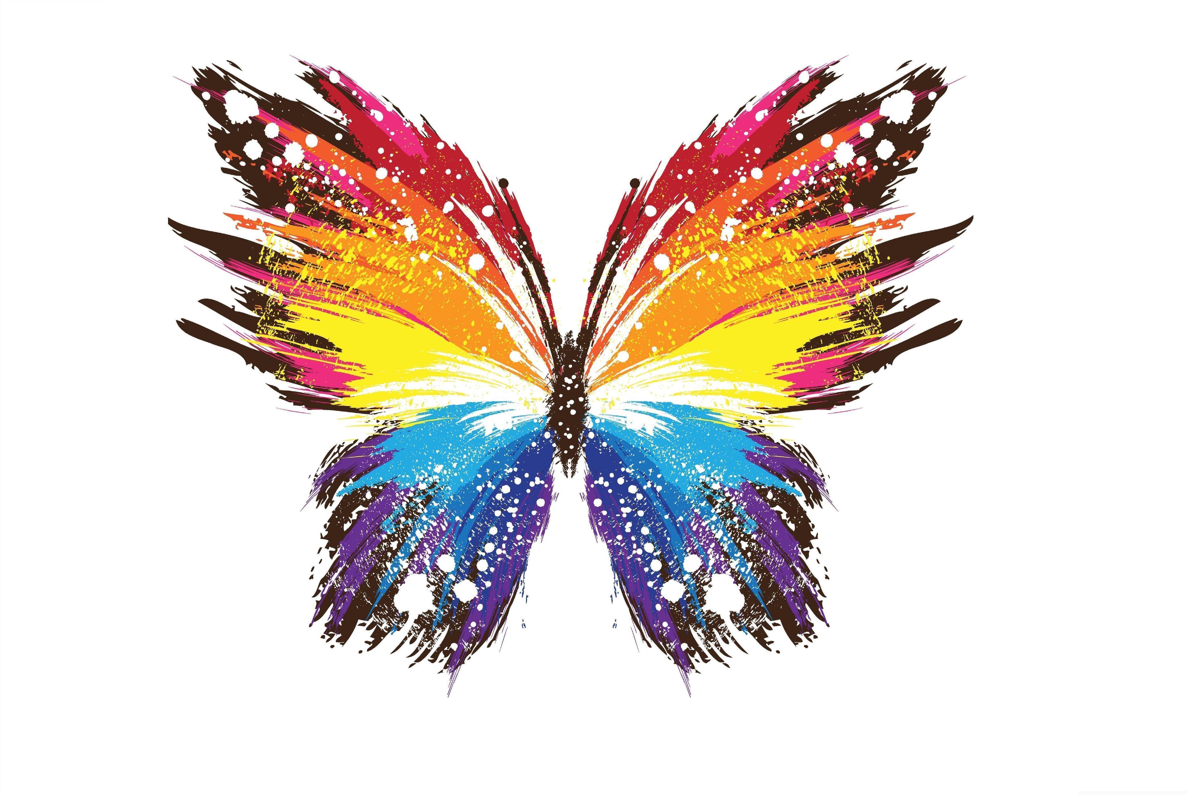 butterfly, abstract, colorful, patterns HD Wallpaper