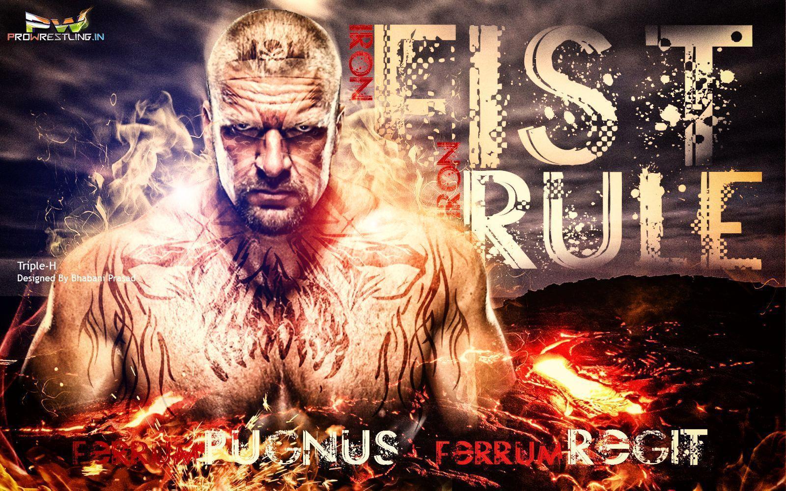 Wallpaper: Download Triple H New World Champ "Iron Fist Iron Rule