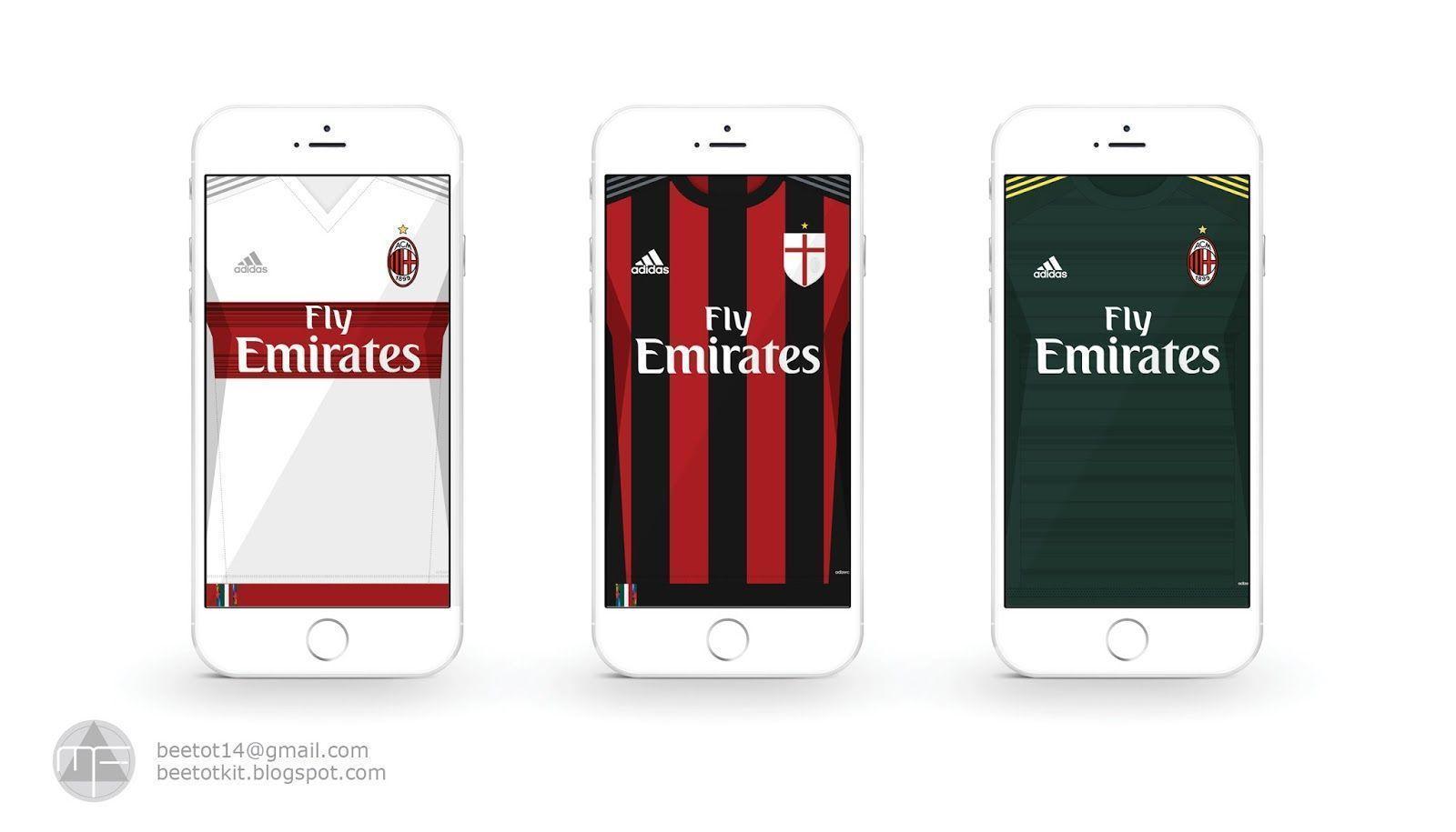 Beetot Kit: AC Milan Kit 15 16 IPhone 6 Wallpaper